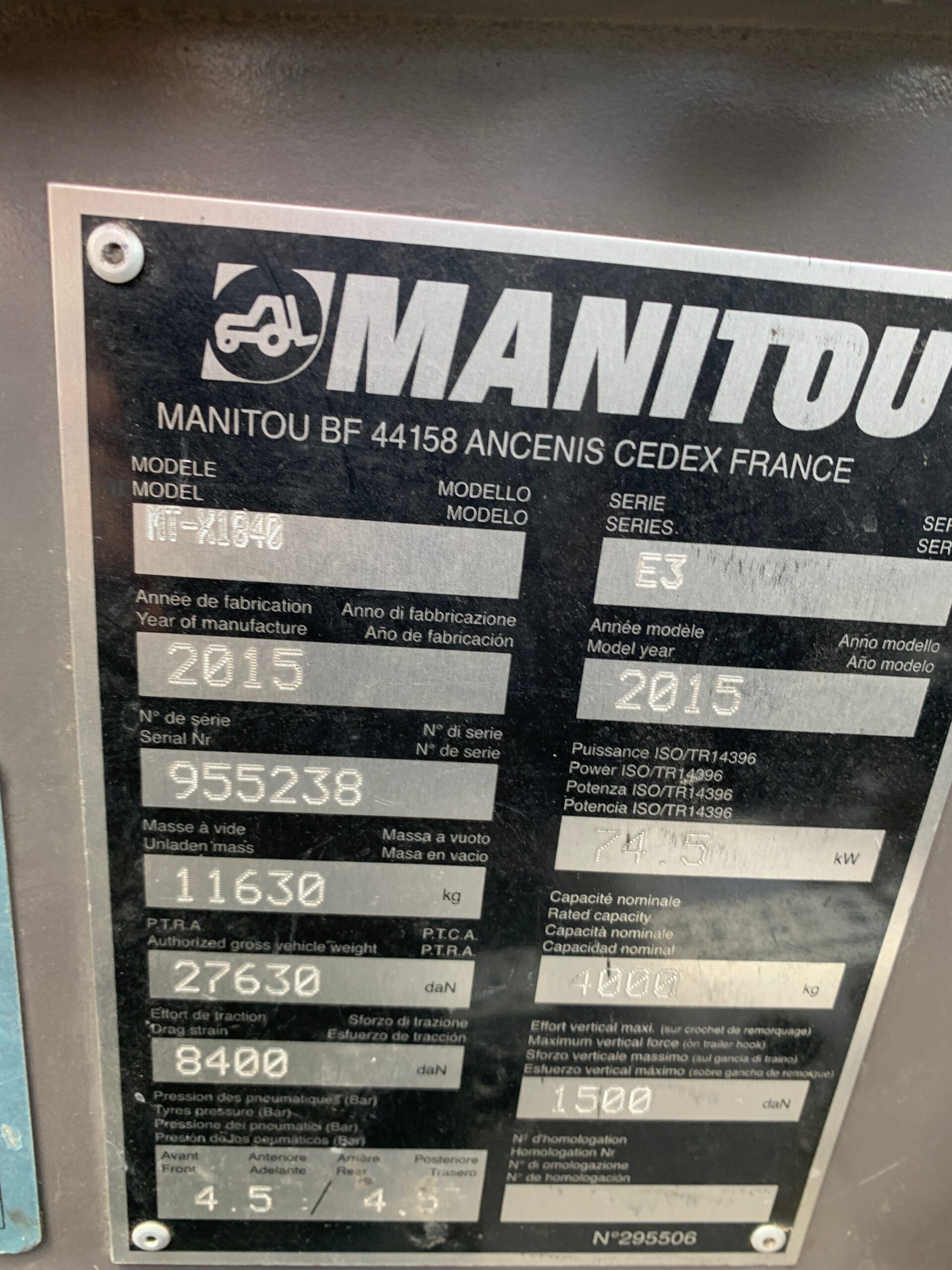 TELEHANDLER - MANITOU MT-X 1840 DIESEL (R011) - Image 6