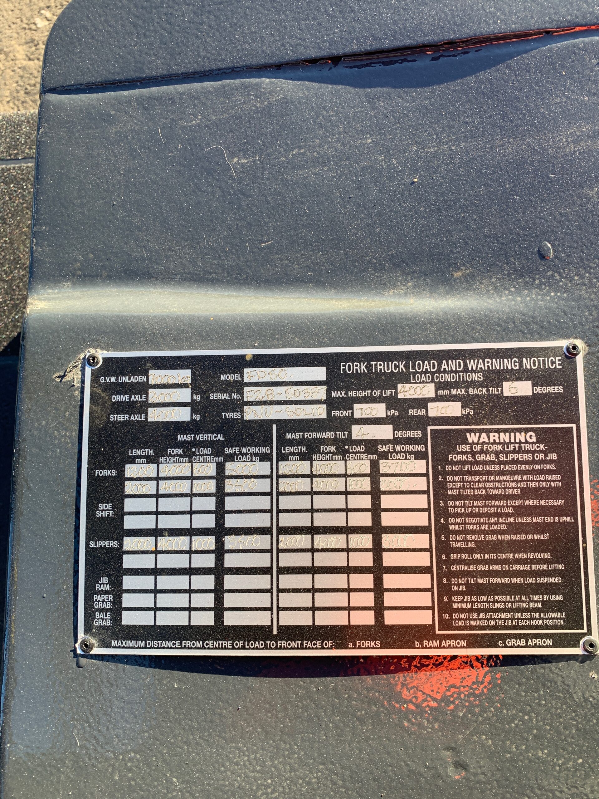 FORKLIFT - MITSUBISHI FD50 DIESEL (T003) - Image 8